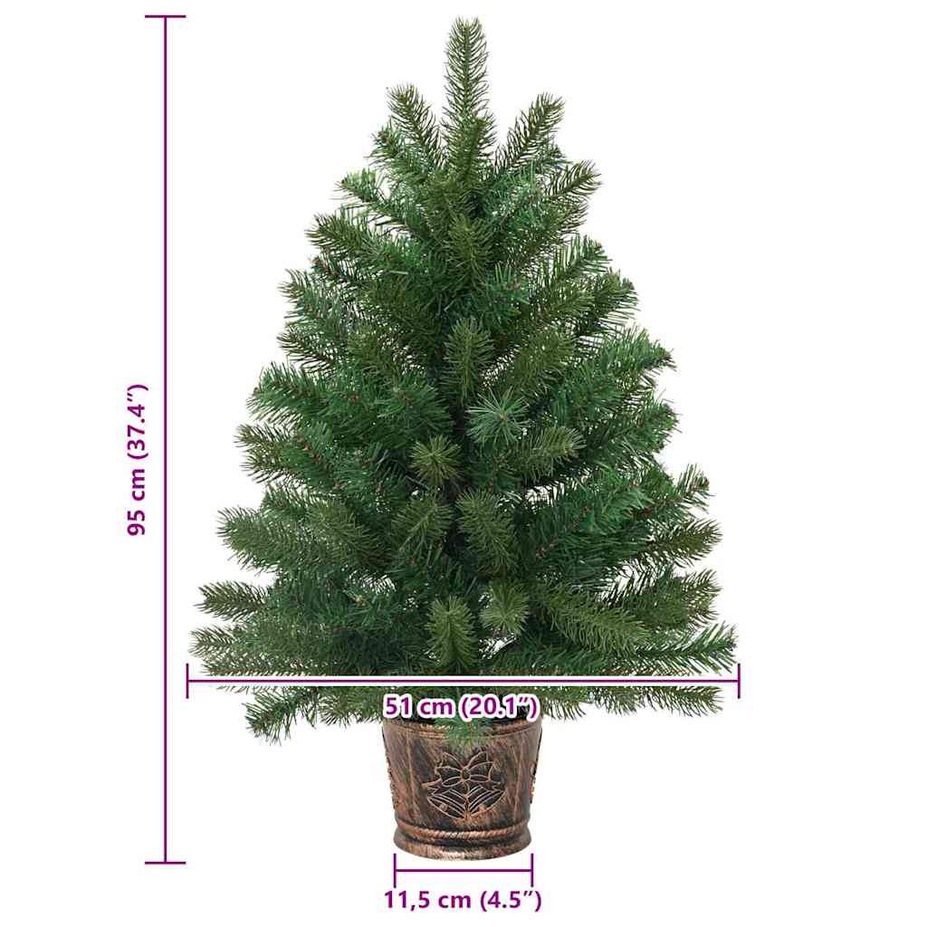 Albero di Natale artificiale con 150 LED Verde 95 cm PE e PVC