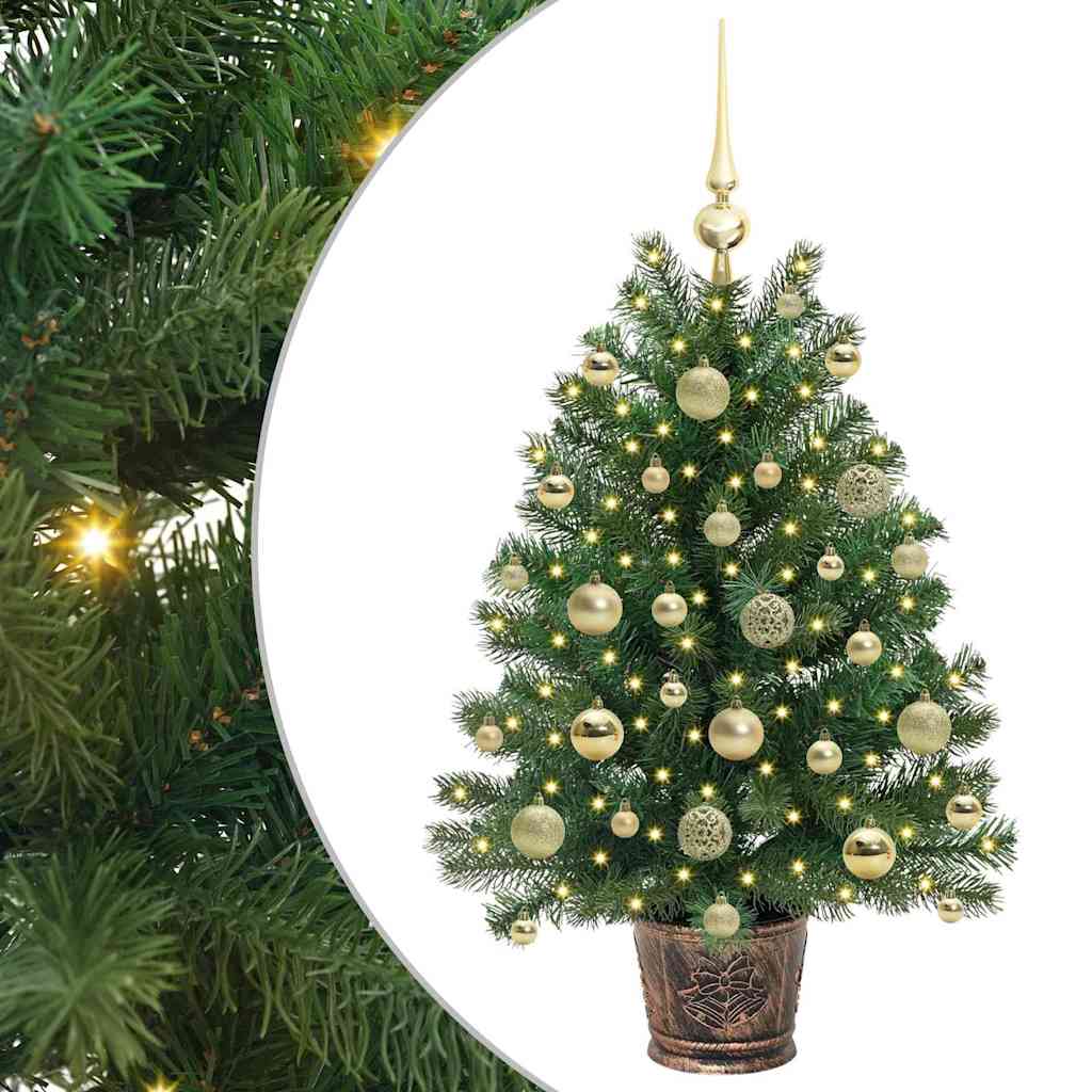 Albero di Natale artificiale con 150 LED Verde 95 cm PE e PVC