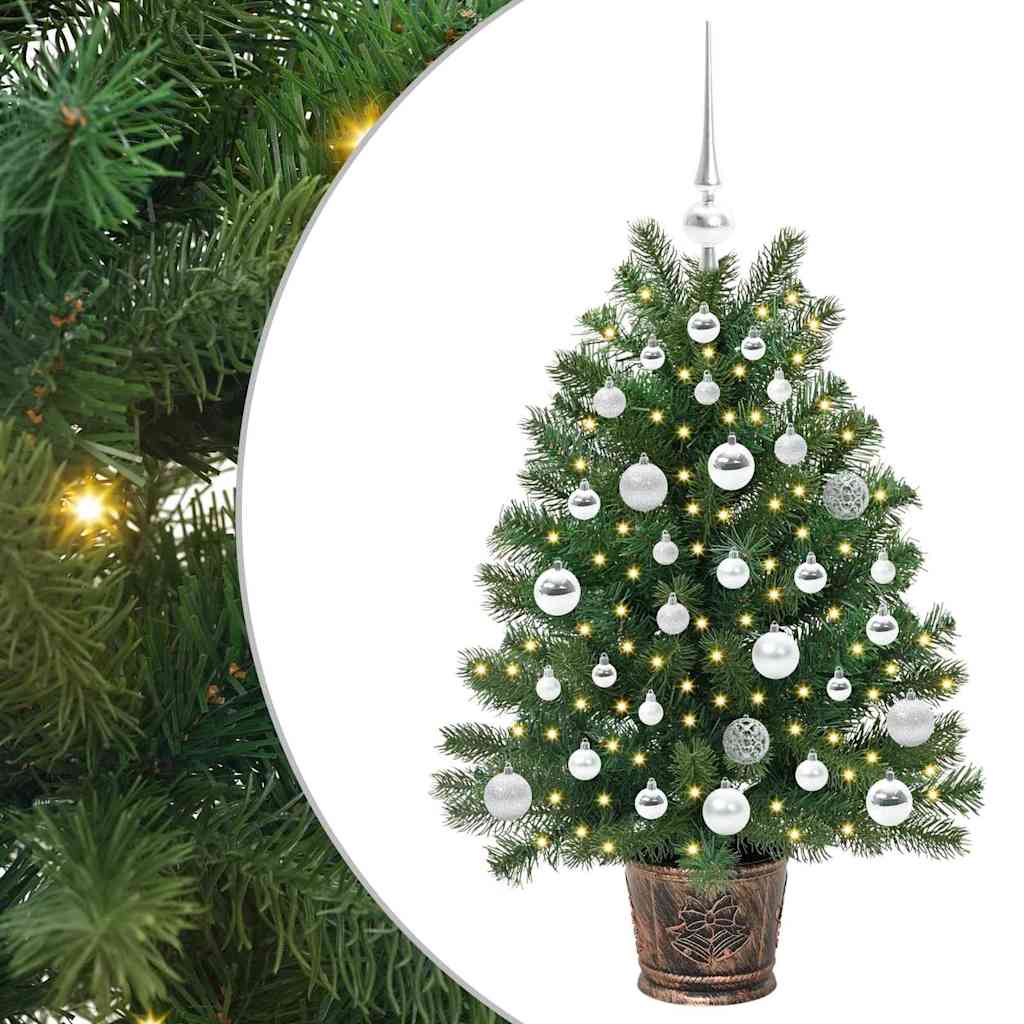 Albero di Natale artificiale con 150 LED Verde 95 cm PE e PVC