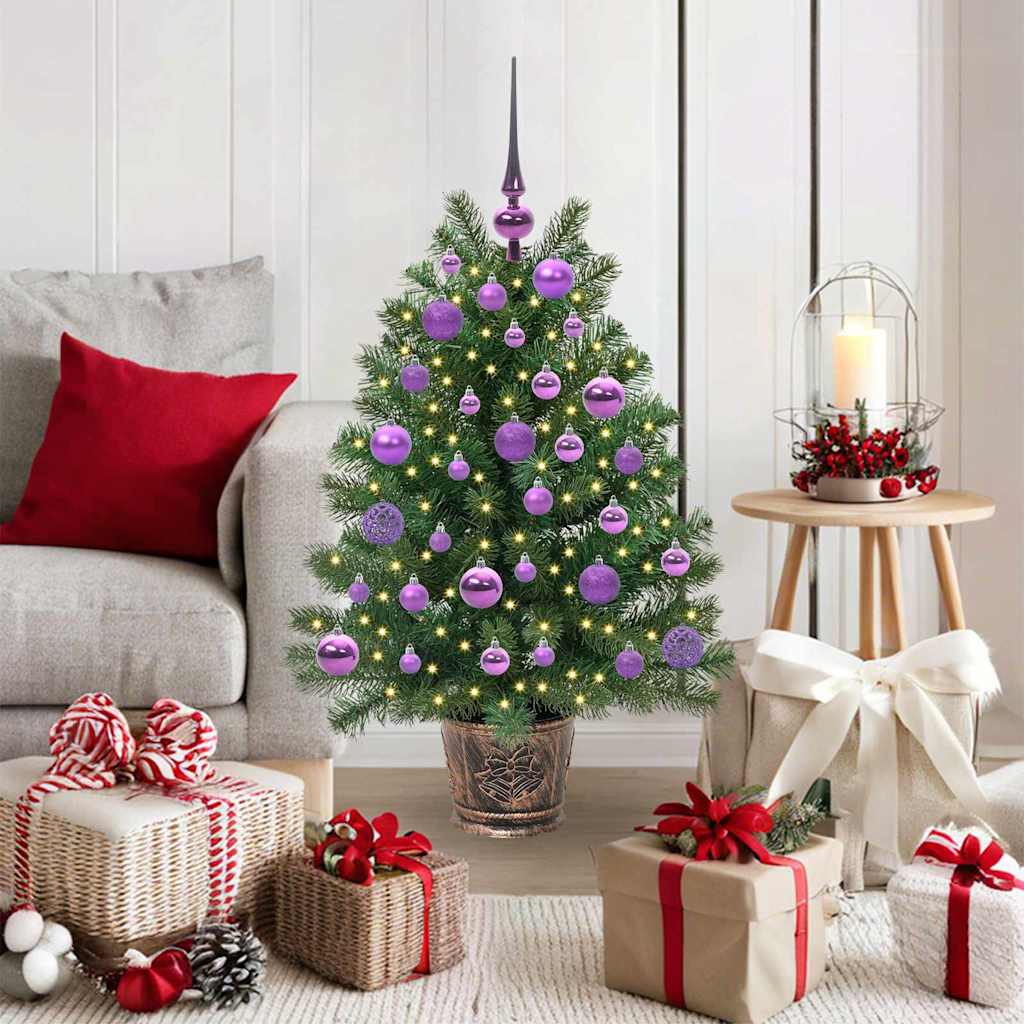Albero di Natale artificiale con 150 LED Verde 95 cm PE e PVC