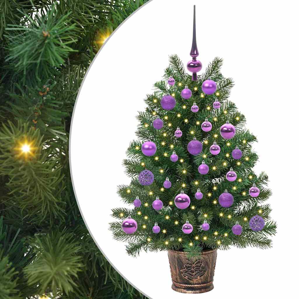 Albero di Natale artificiale con 150 LED Verde 95 cm PE e PVC