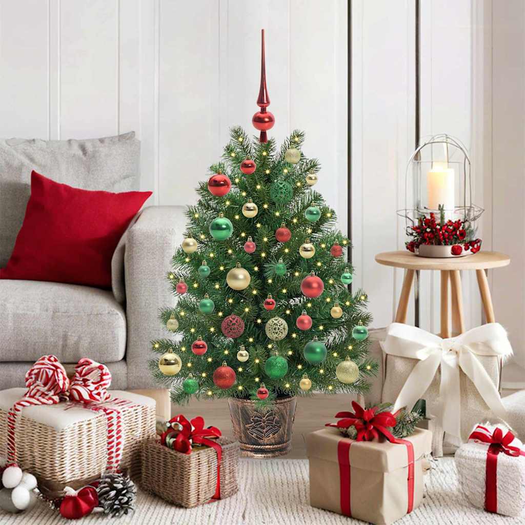 Albero di Natale artificiale con 150 LED Verde 95 cm PE e PVC