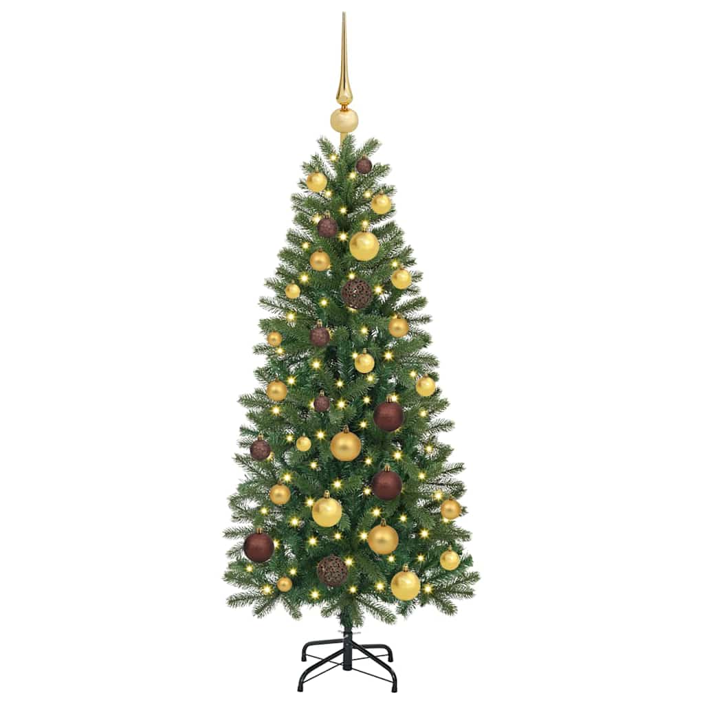 Albero di Natale artificiale con 150 LED Verde 120 cm PE e PVC
