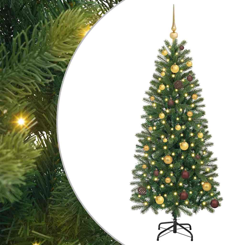 Albero di Natale artificiale con 150 LED Verde 150 cm PE e PVC