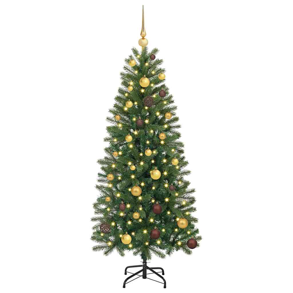 Albero di Natale artificiale con 150 LED Verde 150 cm PE e PVC