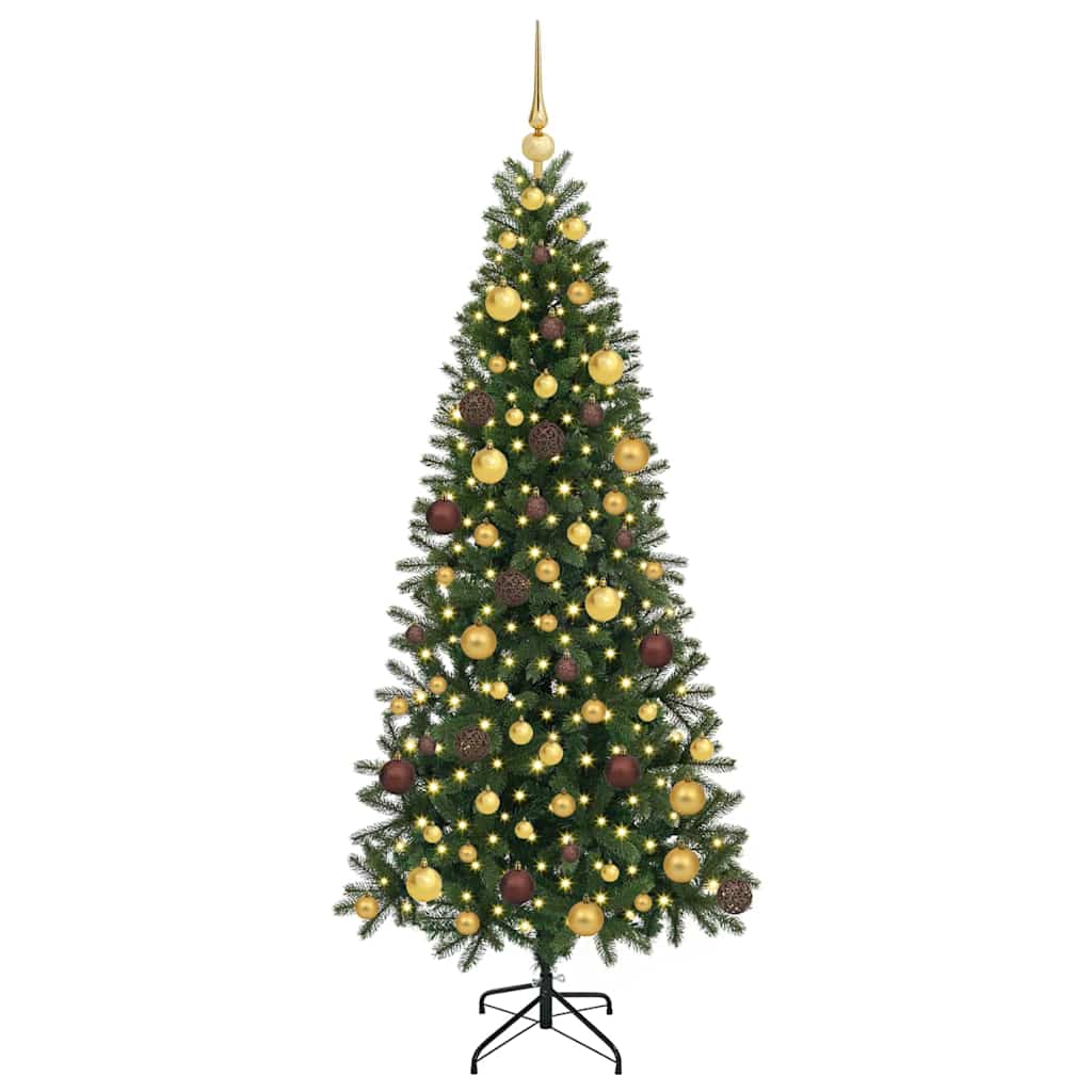 Albero di Natale artificiale con 300 LED Verde 180 cm PE e PVC
