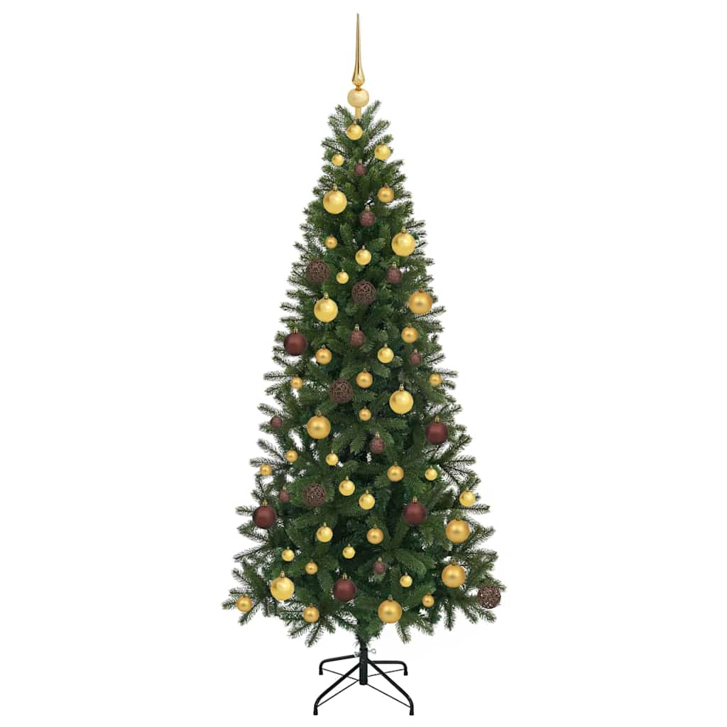 Albero di Natale artificiale con 300 LED Verde 180 cm PE e PVC