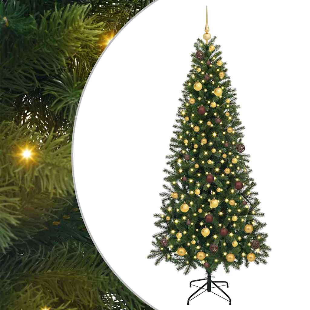 Albero di Natale artificiale con 300 LED Verde 210 cm PE e PVC