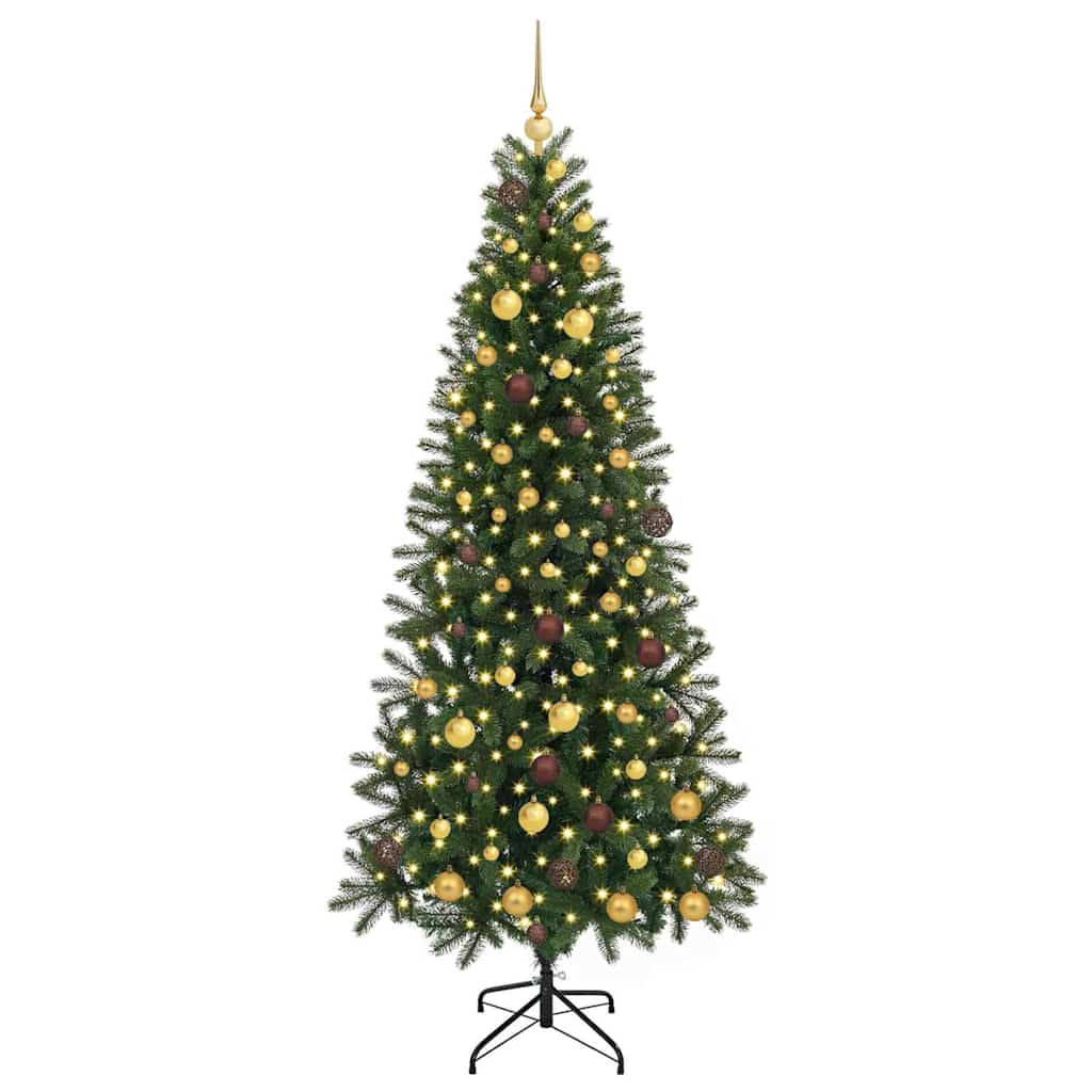 Albero di Natale artificiale con 300 LED Verde 210 cm PE e PVC