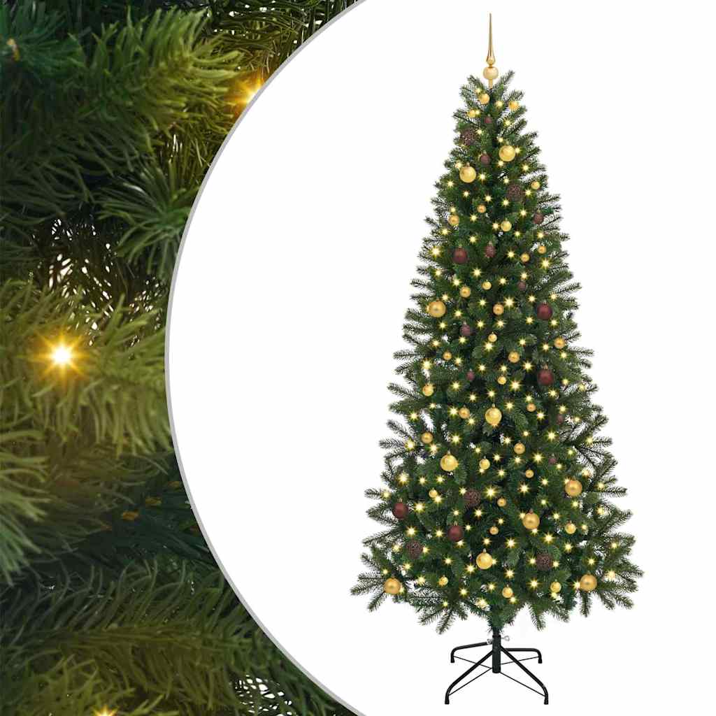 Albero di Natale artificiale con 300 LED Verde 240 cm PE e PVC