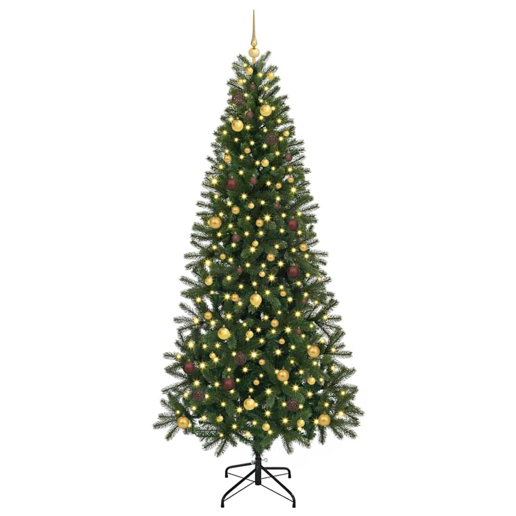 Albero di Natale artificiale con 300 LED Verde 240 cm PE e PVC