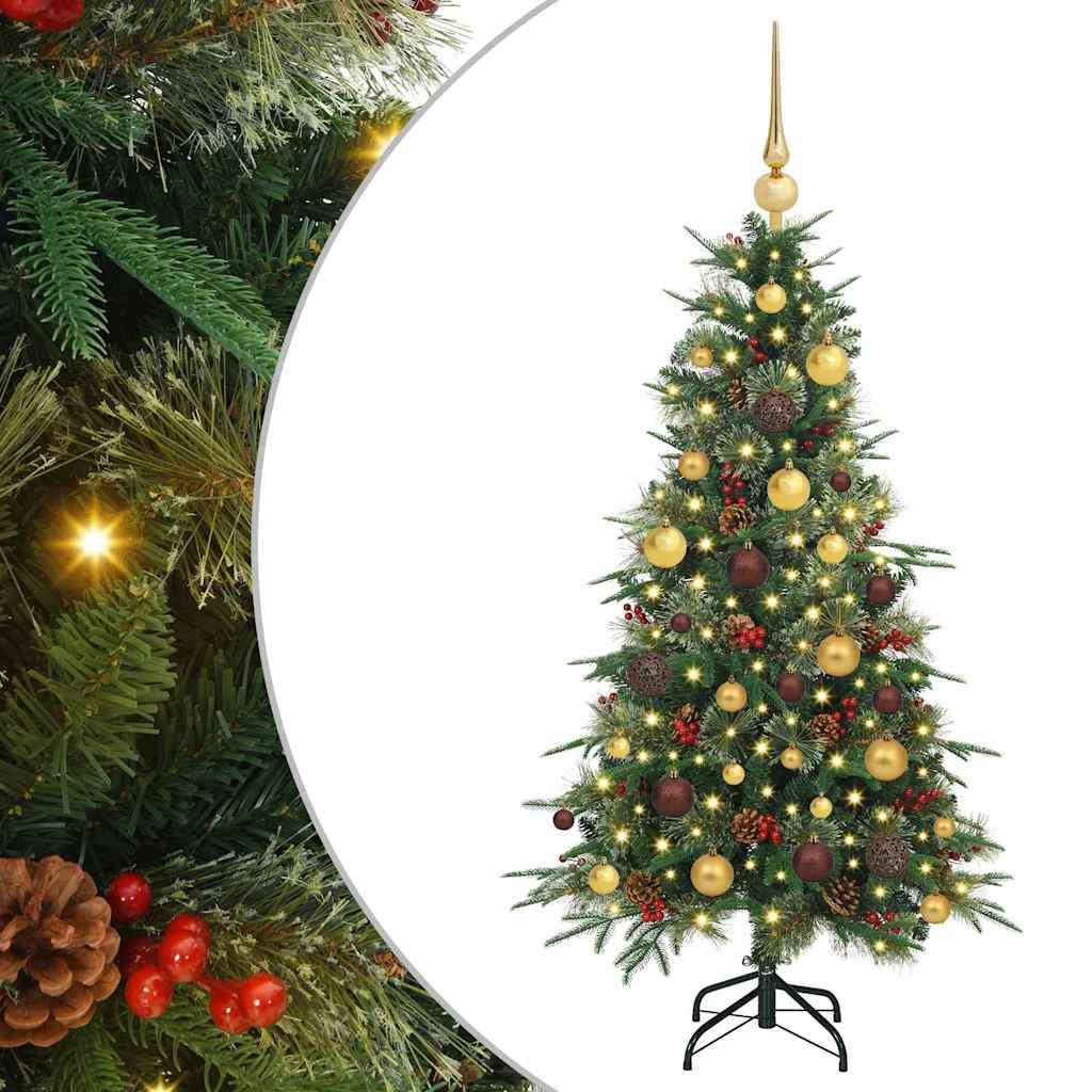 Albero di Natale Artificiale con Rami Pieghevoli Verde 120 cm