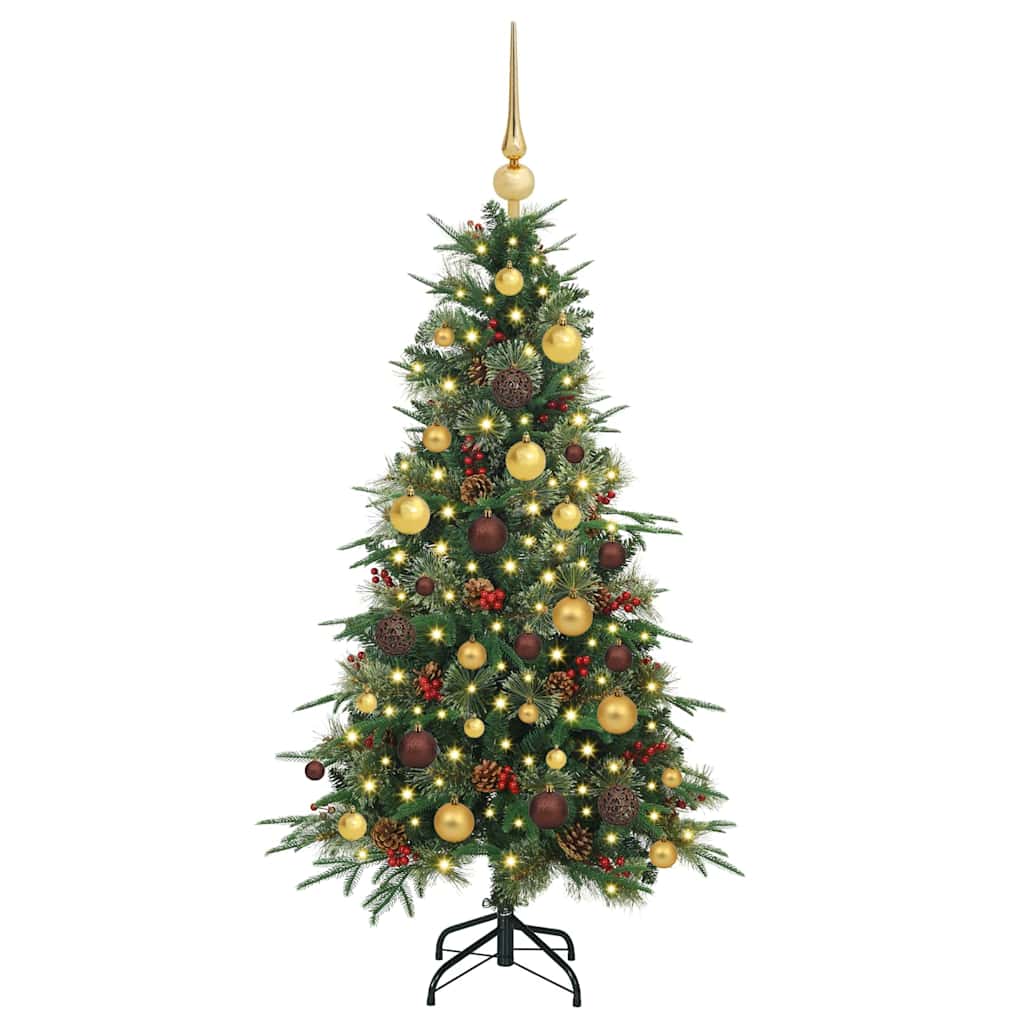Albero di Natale Artificiale con Rami Pieghevoli Verde 120 cm