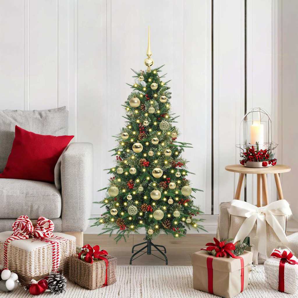 Albero di Natale Artificiale con Rami Pieghevoli Verde 120 cm