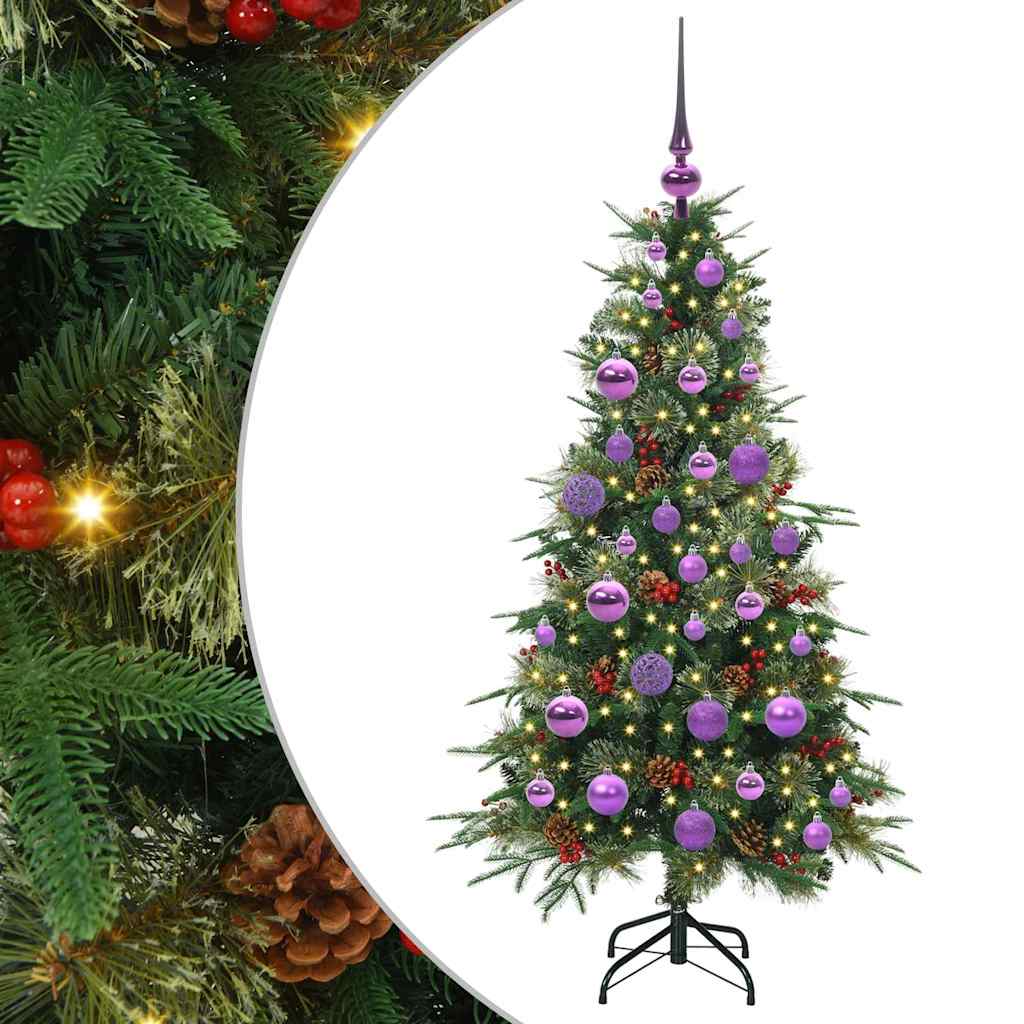 Albero di Natale Artificiale con Rami Pieghevoli Verde 120 cm