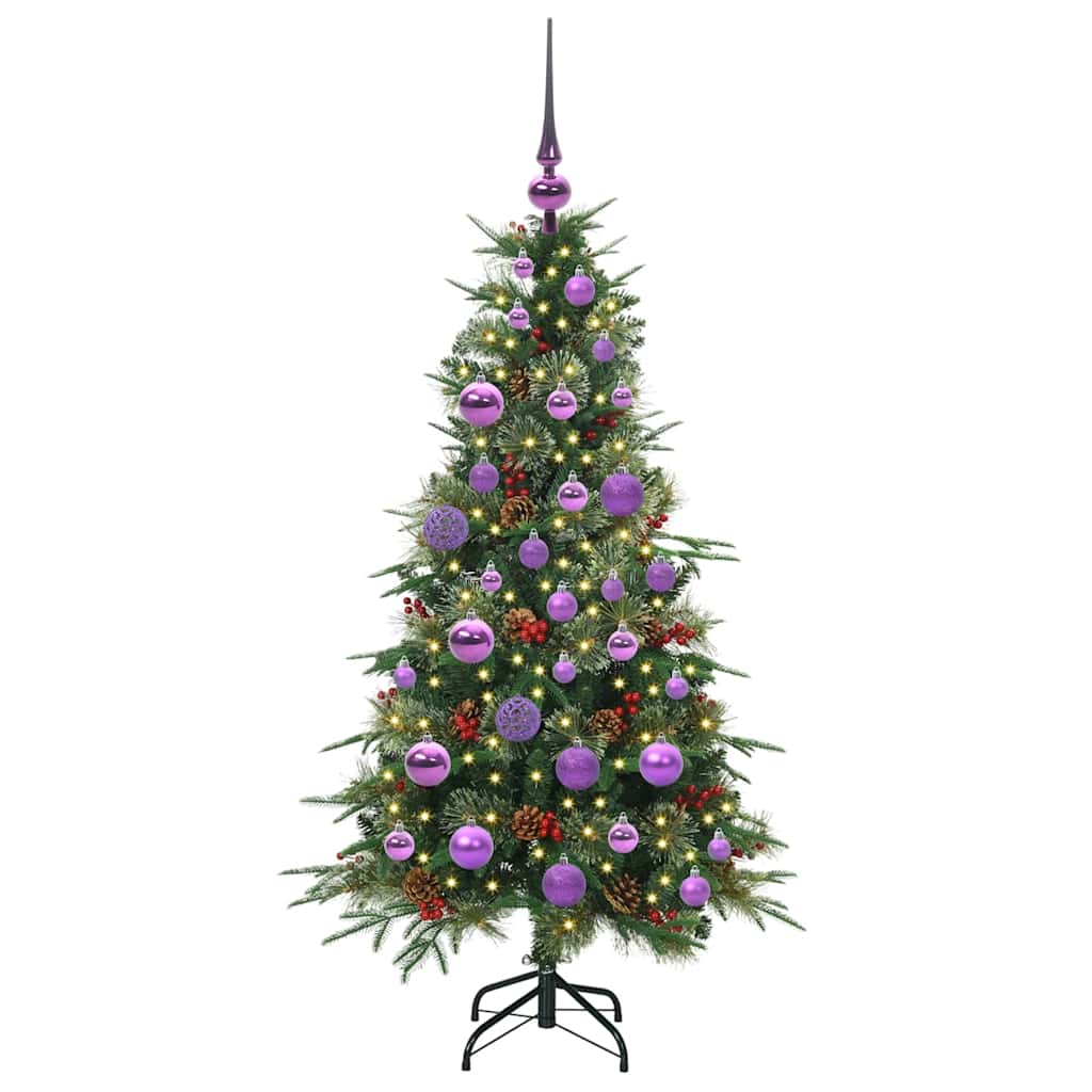 Albero di Natale Artificiale con Rami Pieghevoli Verde 120 cm