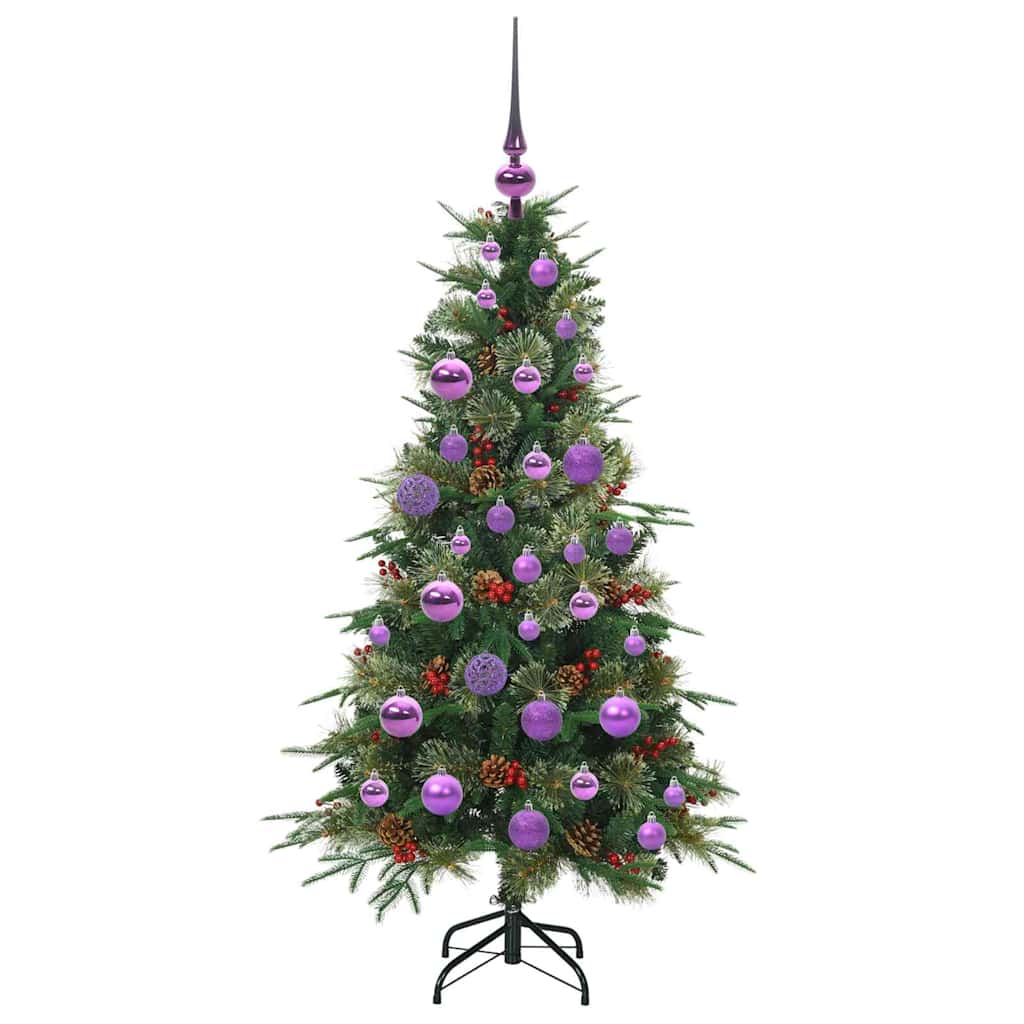 Albero di Natale Artificiale con Rami Pieghevoli Verde 120 cm