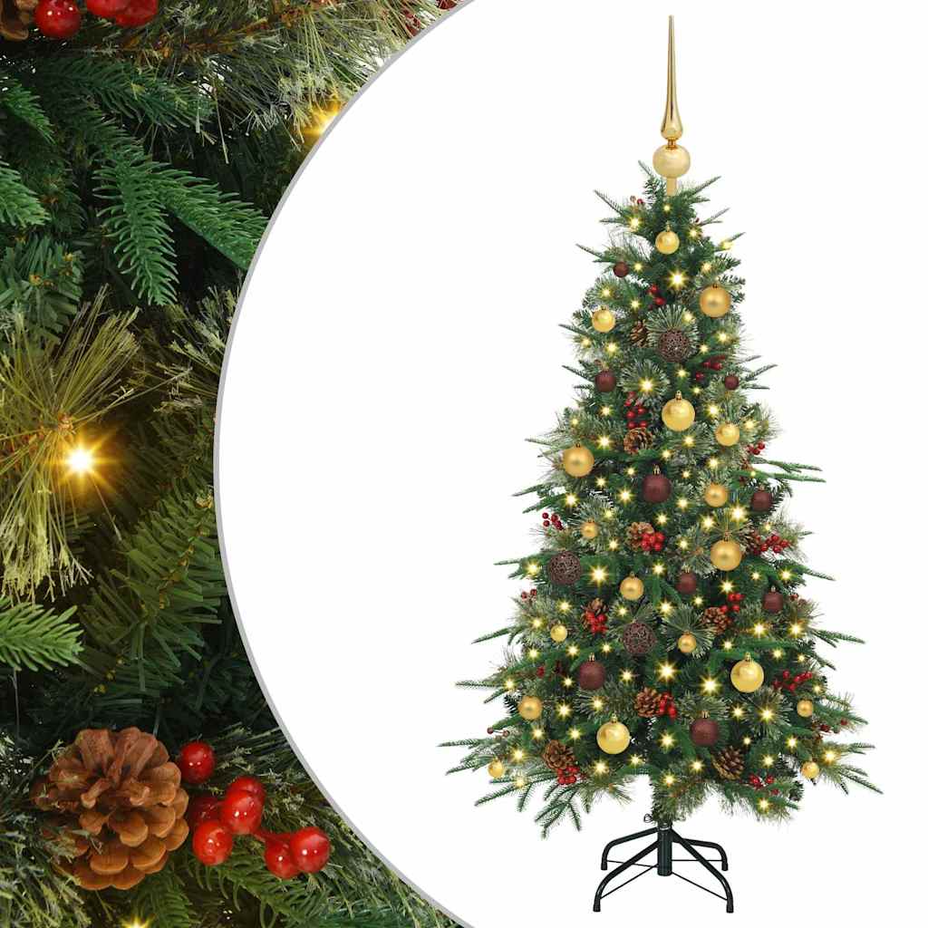 Albero di Natale Artificiale con Rami Pieghevoli Verde 150 cm