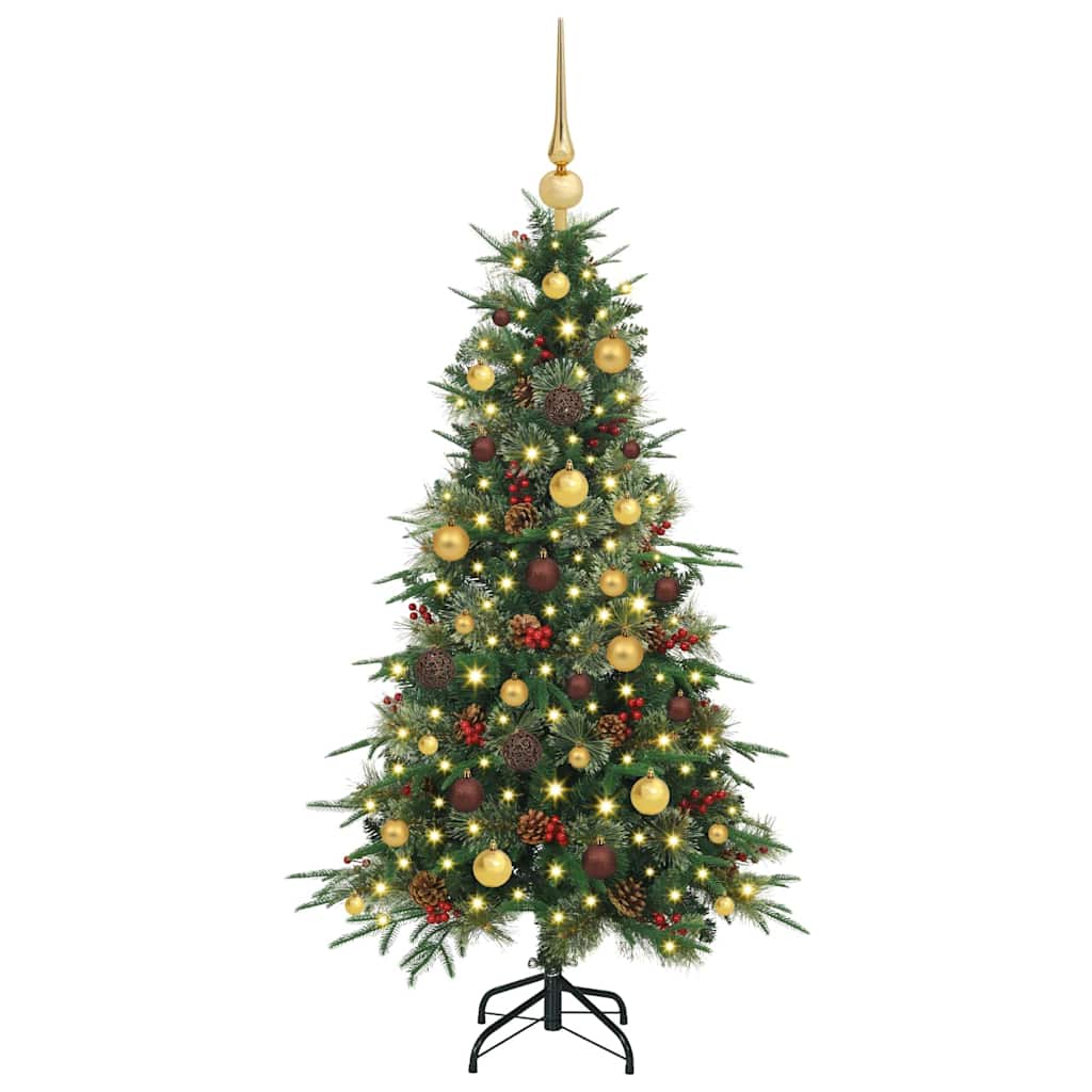Albero di Natale Artificiale con Rami Pieghevoli Verde 150 cm