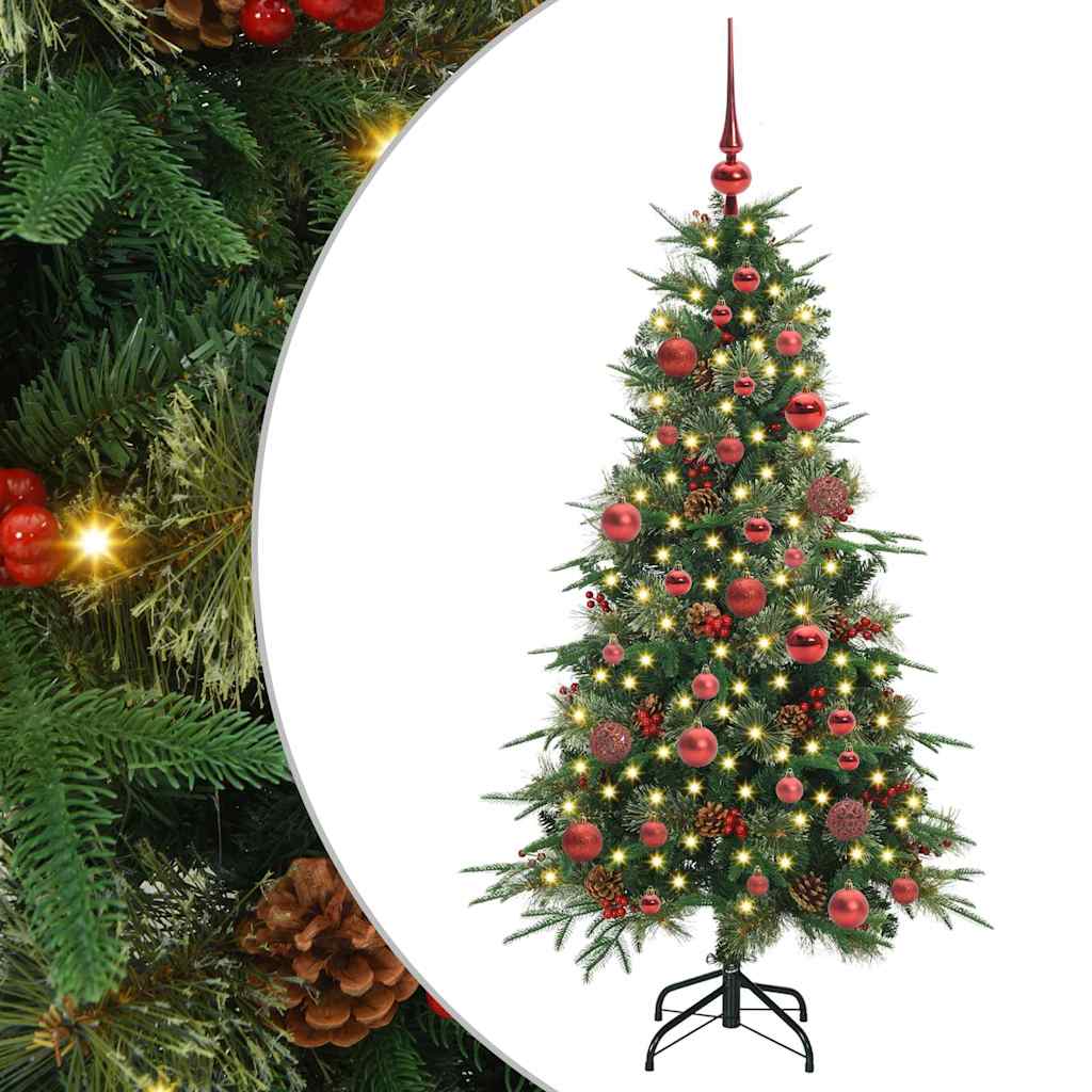 Albero di Natale Artificiale con Rami Pieghevoli Verde 150 cm