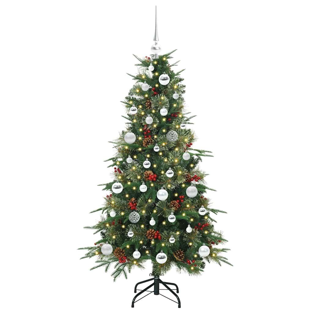 Albero di Natale Artificiale con Rami Pieghevoli Verde 150 cm
