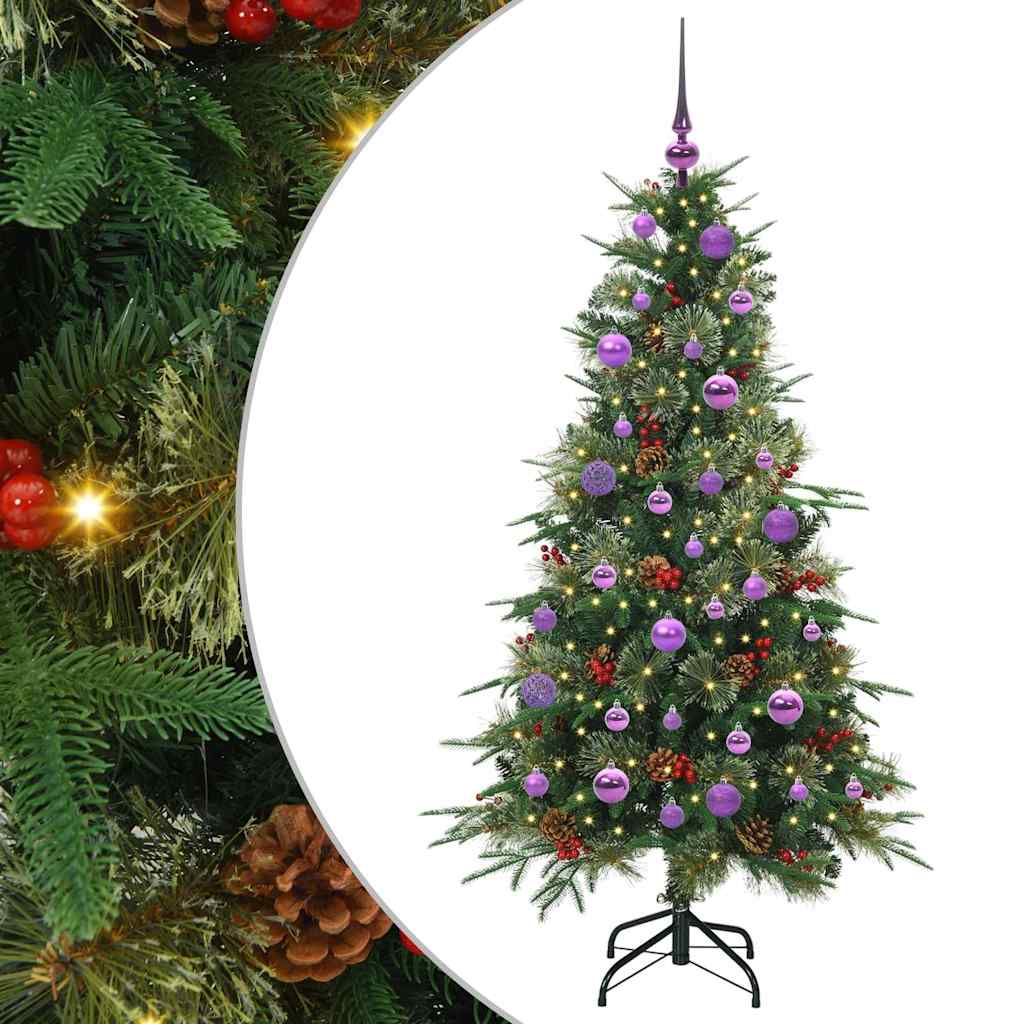 Albero di Natale Artificiale con Rami Pieghevoli Verde 150 cm