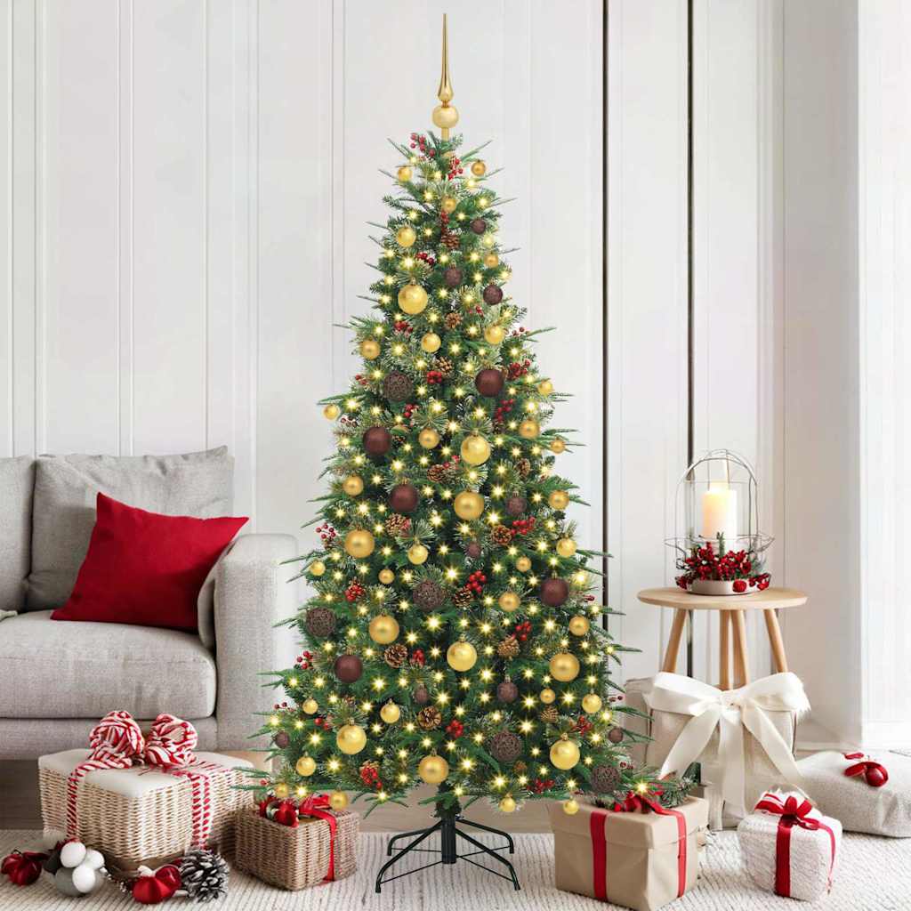 Albero di Natale Artificiale con Rami Pieghevoli Verde 180 cm