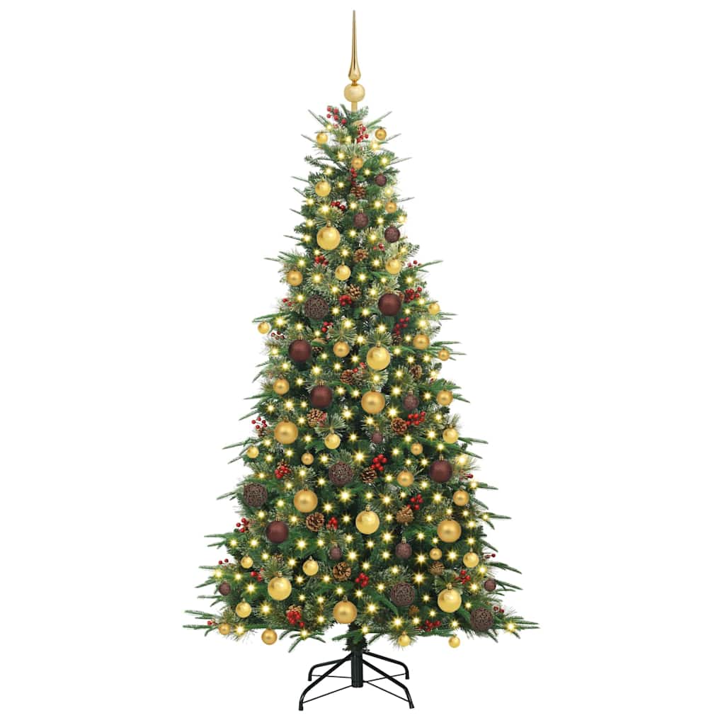 Albero di Natale Artificiale con Rami Pieghevoli Verde 180 cm
