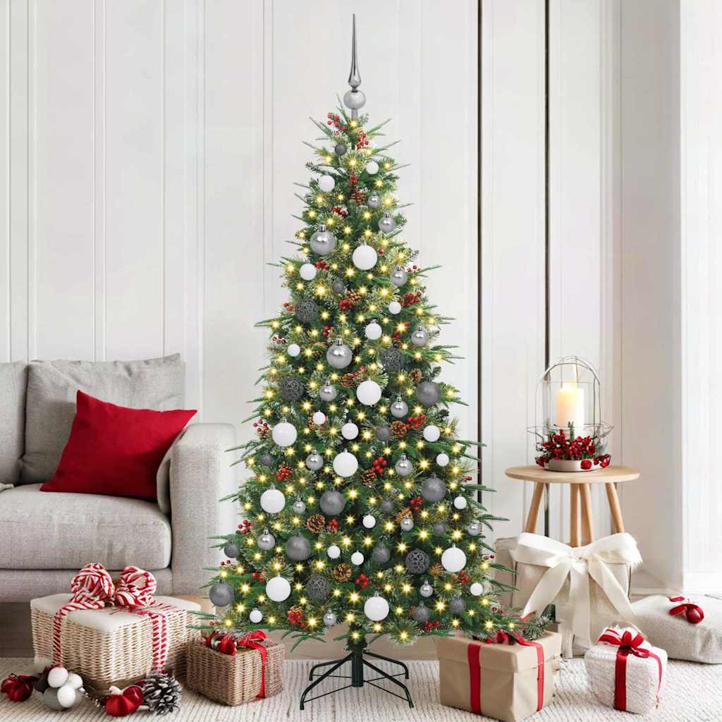 Albero di Natale Artificiale con Rami Pieghevoli Verde 180 cm