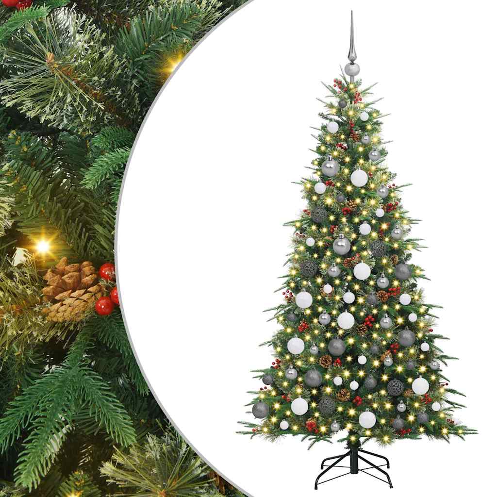 Albero di Natale Artificiale con Rami Pieghevoli Verde 180 cm