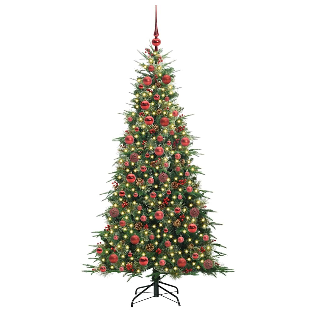 Albero di Natale Artificiale con Rami Pieghevoli Verde 180 cm