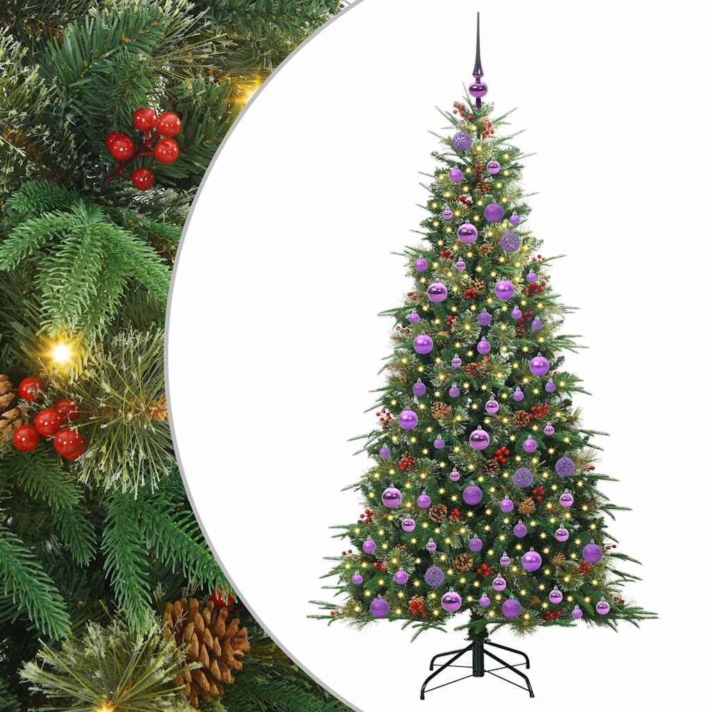 Albero di Natale Artificiale con Rami Pieghevoli Verde 180 cm