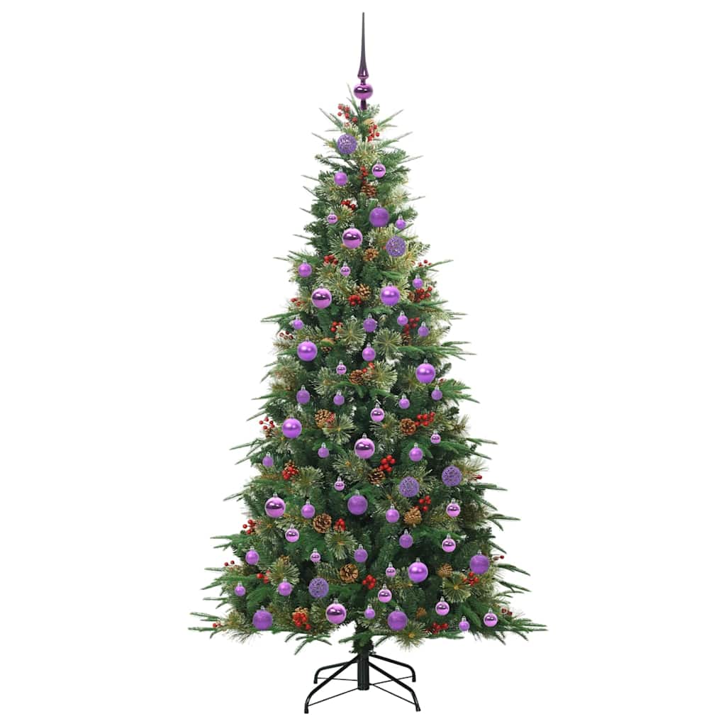 Albero di Natale Artificiale con Rami Pieghevoli Verde 180 cm