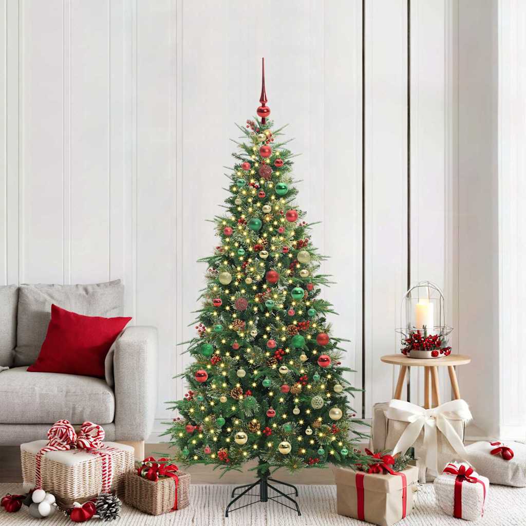 Albero di Natale Artificiale con Rami Pieghevoli Verde 180 cm