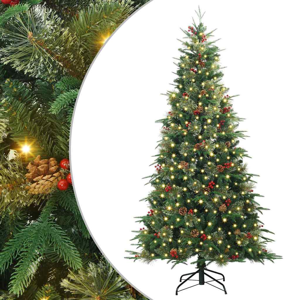 Albero di Natale Artificiale con Rami Pieghevoli Verde 210 cm
