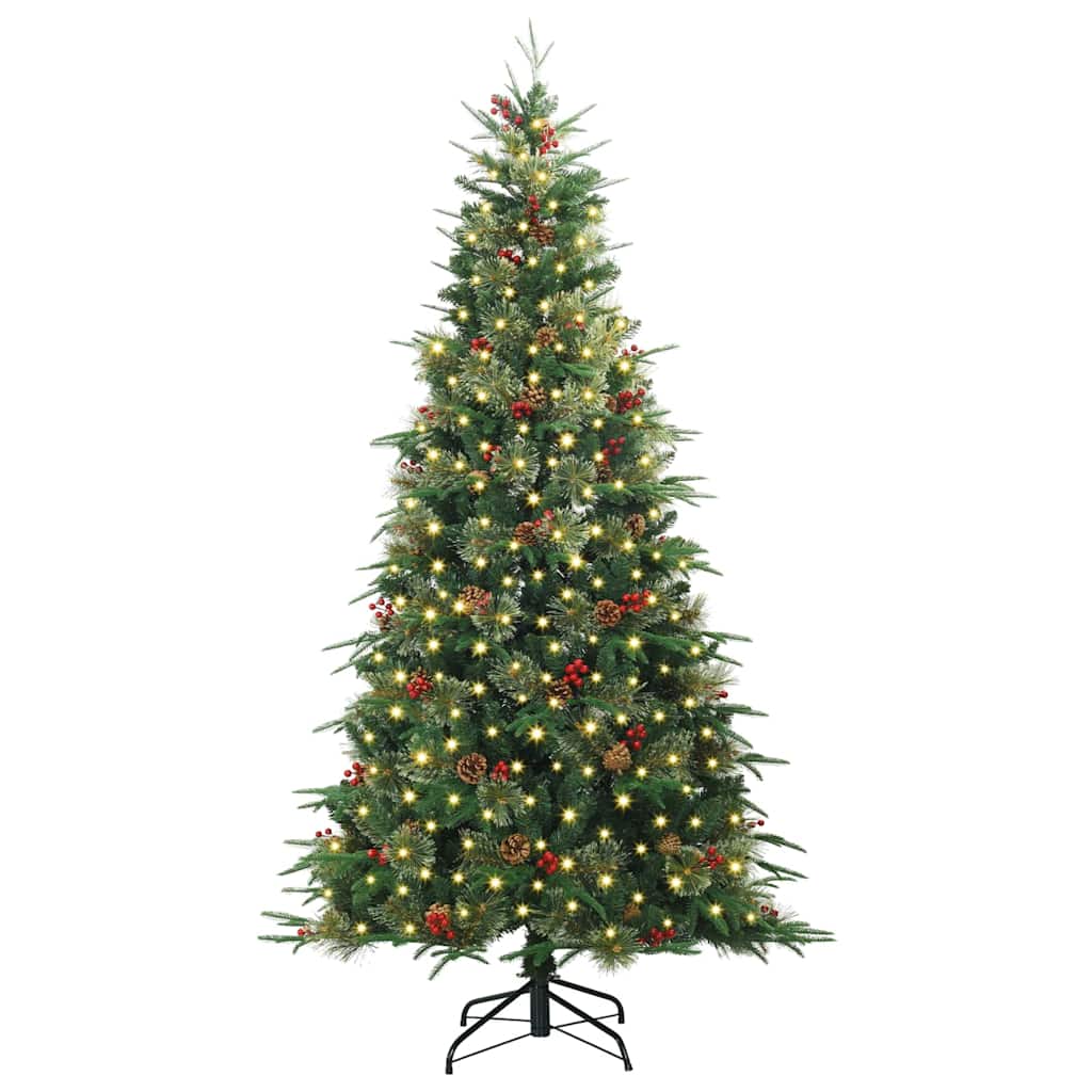 Albero di Natale Artificiale con Rami Pieghevoli Verde 210 cm