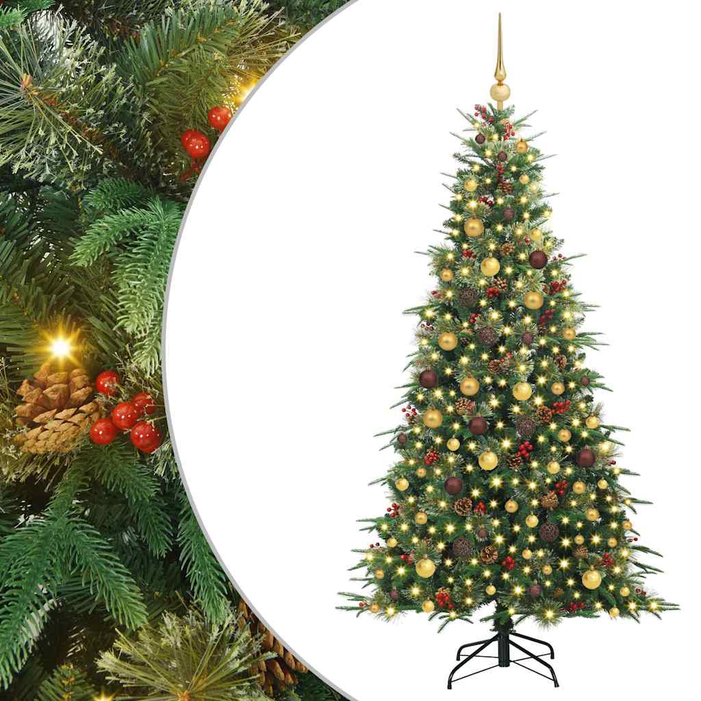 Albero di Natale Artificiale con Rami Pieghevoli Verde 210 cm