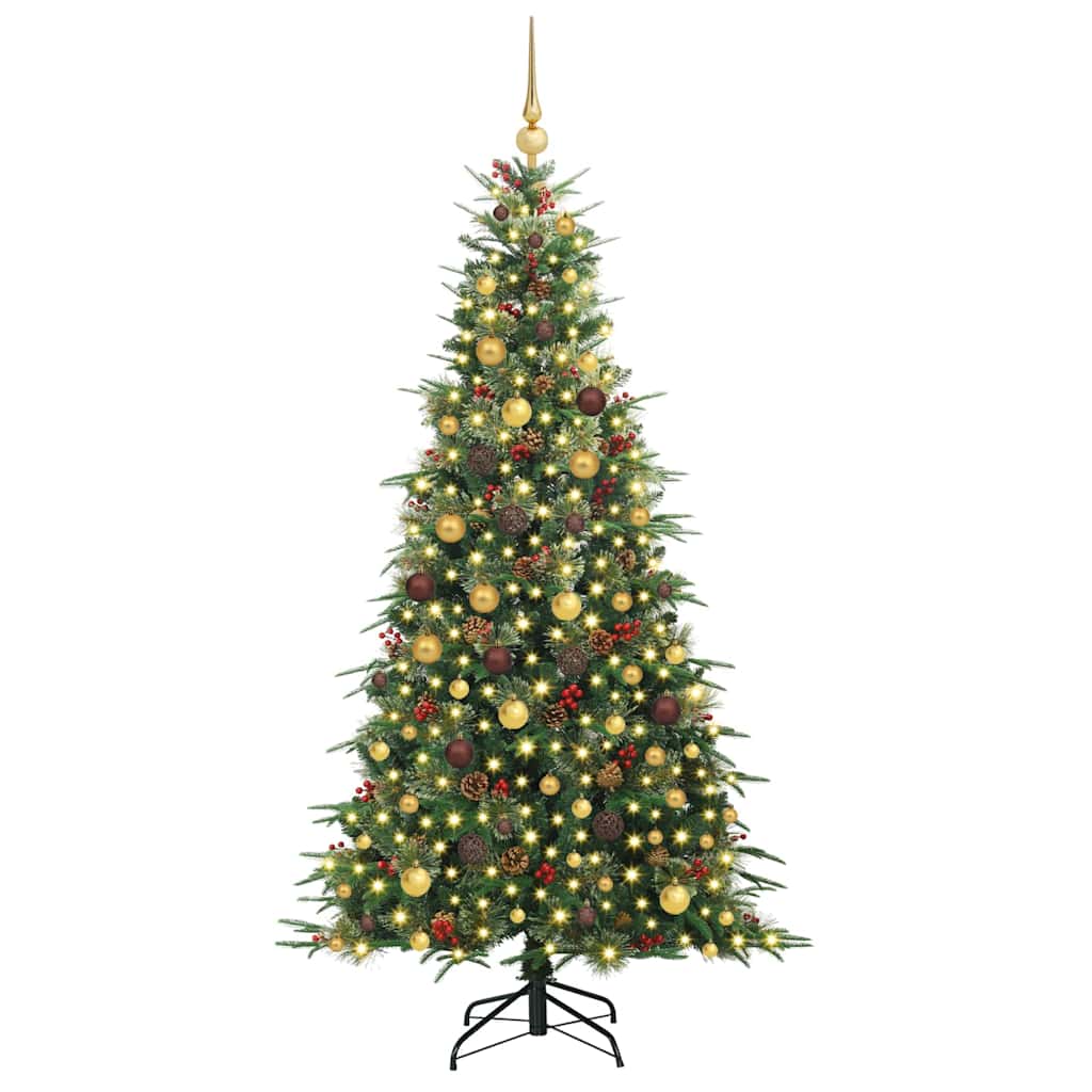 Albero di Natale Artificiale con Rami Pieghevoli Verde 210 cm