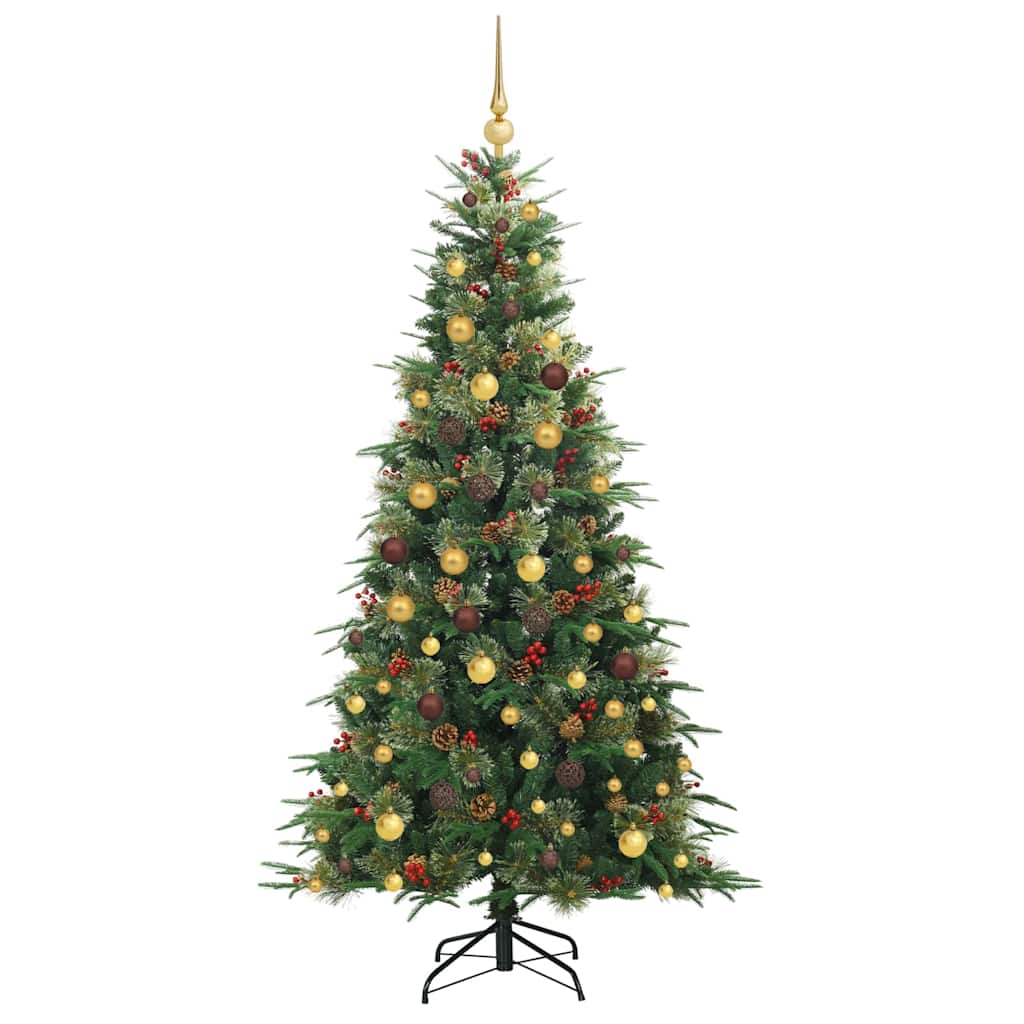 Albero di Natale Artificiale con Rami Pieghevoli Verde 210 cm