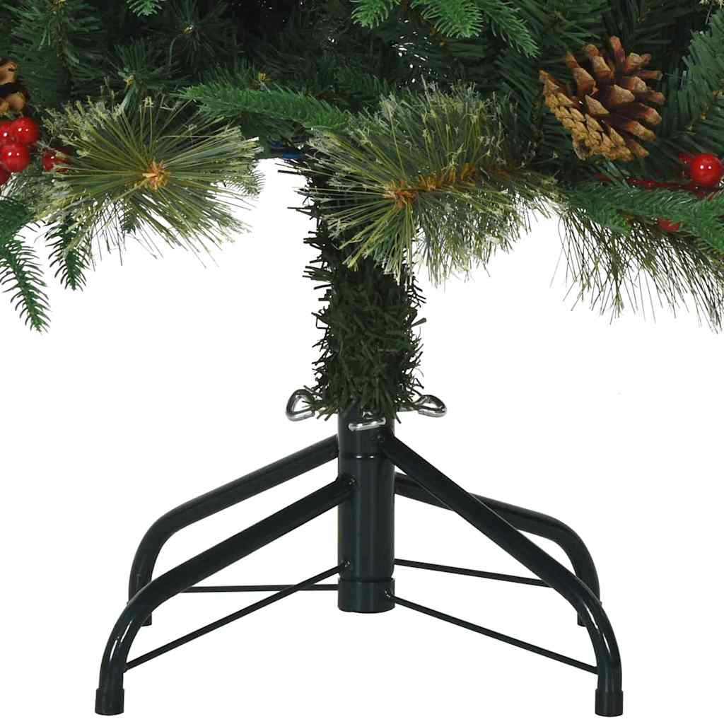 Albero di Natale Artificiale con Rami Pieghevoli Verde 210 cm