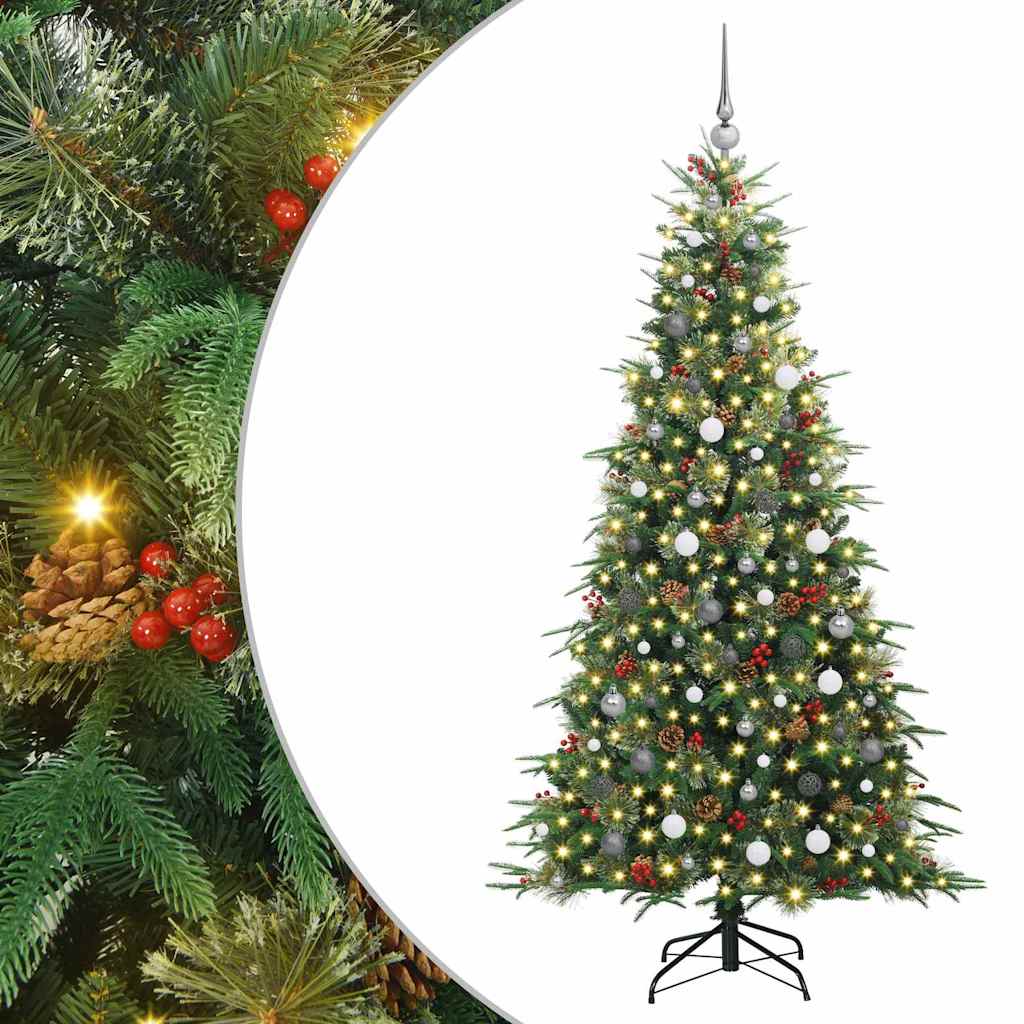 Albero di Natale Artificiale con Rami Pieghevoli Verde 210 cm