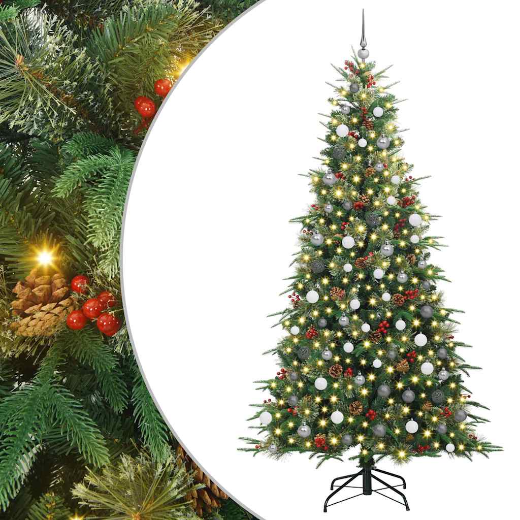 Albero di Natale Artificiale con Rami Pieghevoli Verde 240 cm