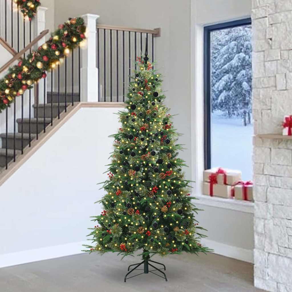Albero di Natale Artificiale con Rami Pieghevoli Verde 240 cm
