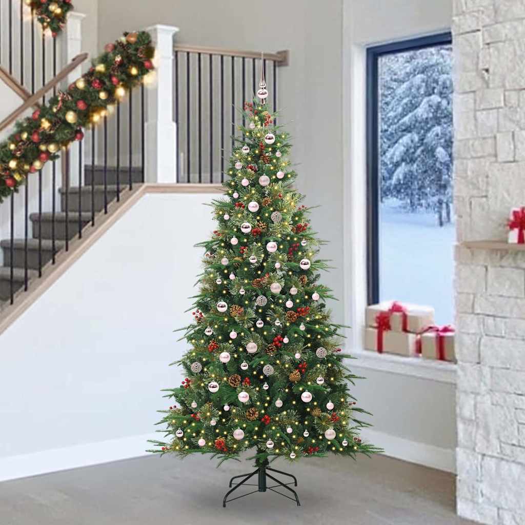Albero di Natale Artificiale con Rami Pieghevoli Verde 240 cm