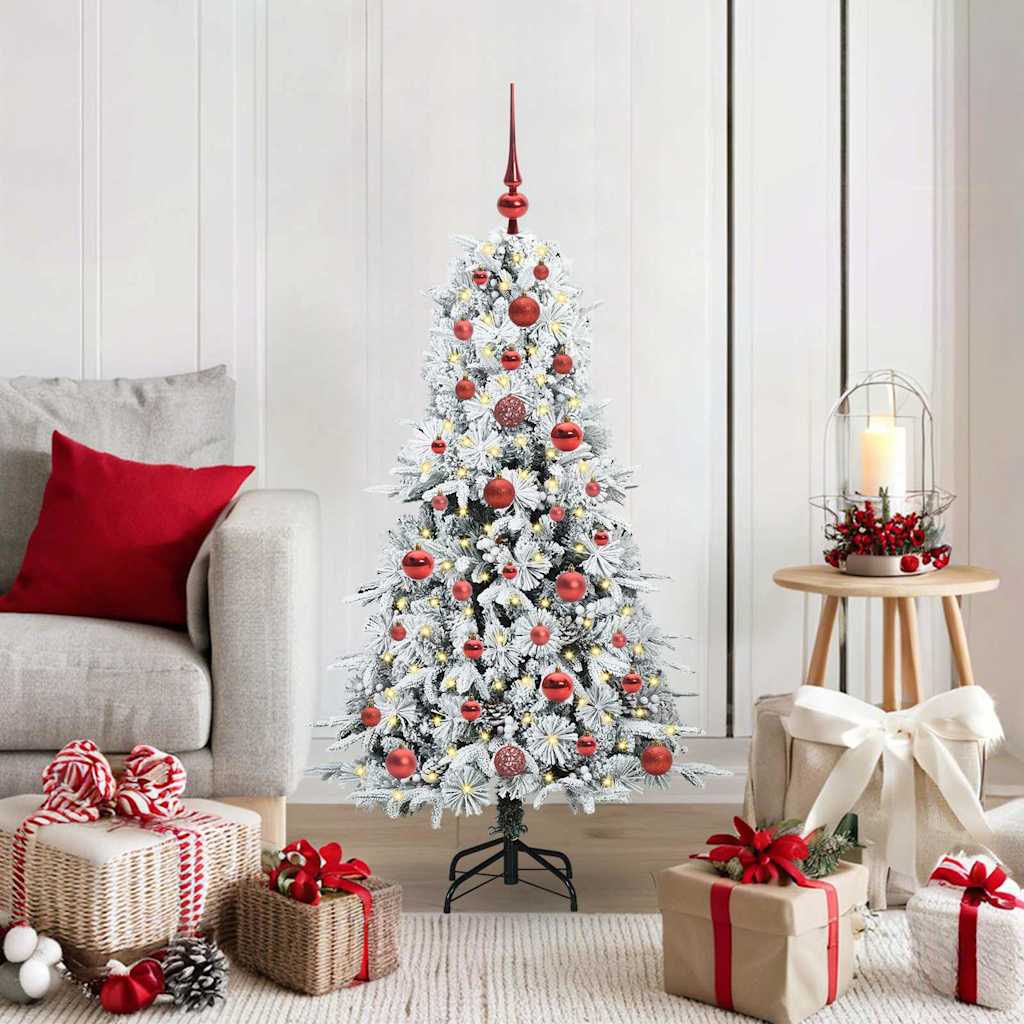 Albero di Natale Artificiale con Rami Pieghevoli Bianco 120 cm