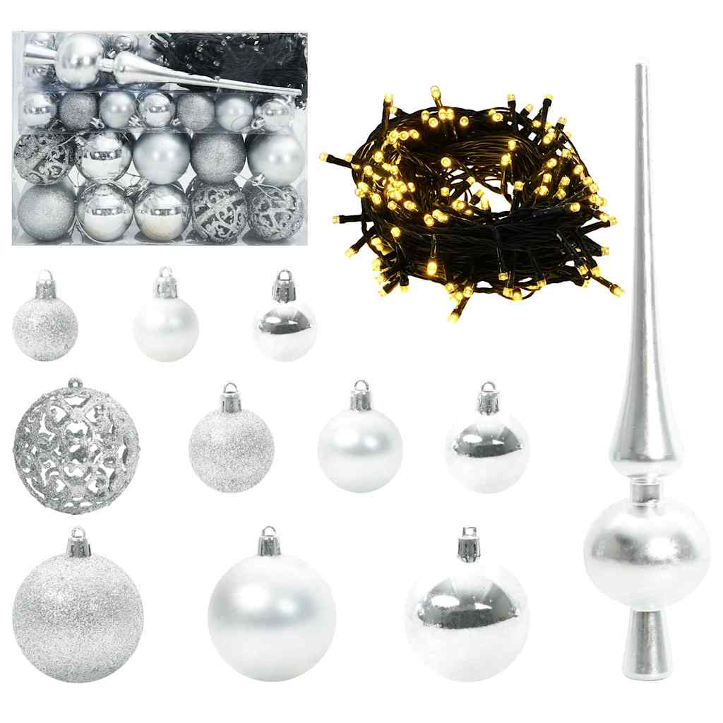Albero di Natale Artificiale con Rami Pieghevoli Bianco 120 cm