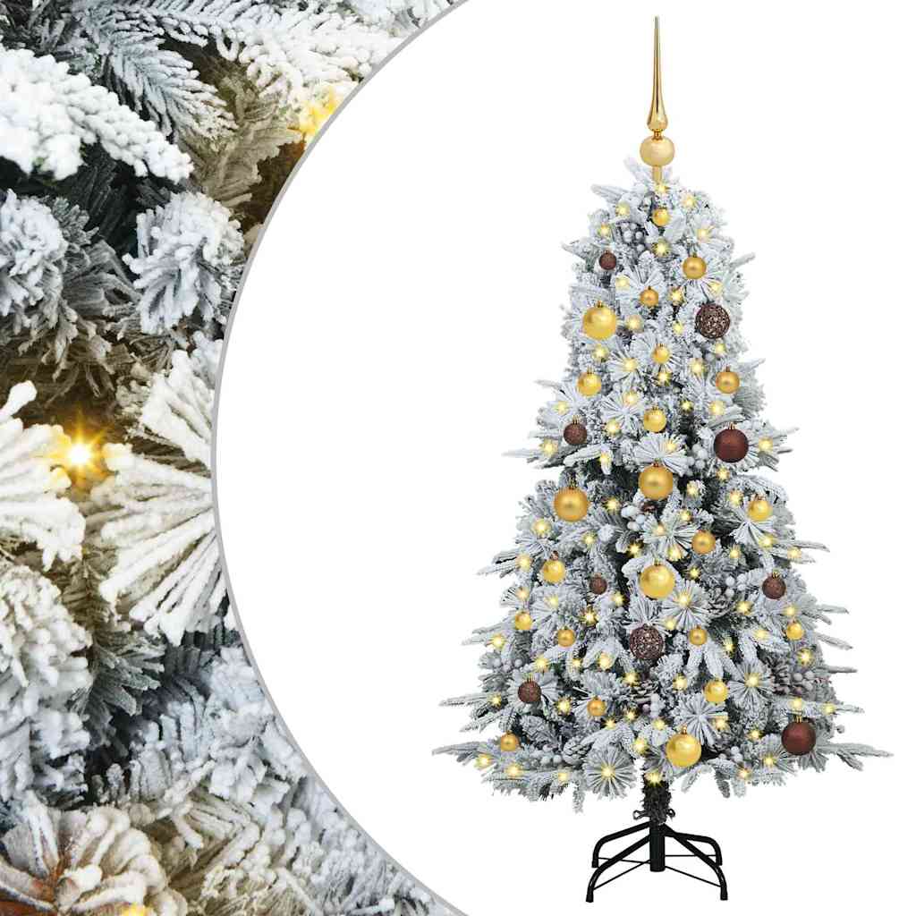 Albero di Natale Artificiale con Rami Pieghevoli Bianco 150 cm