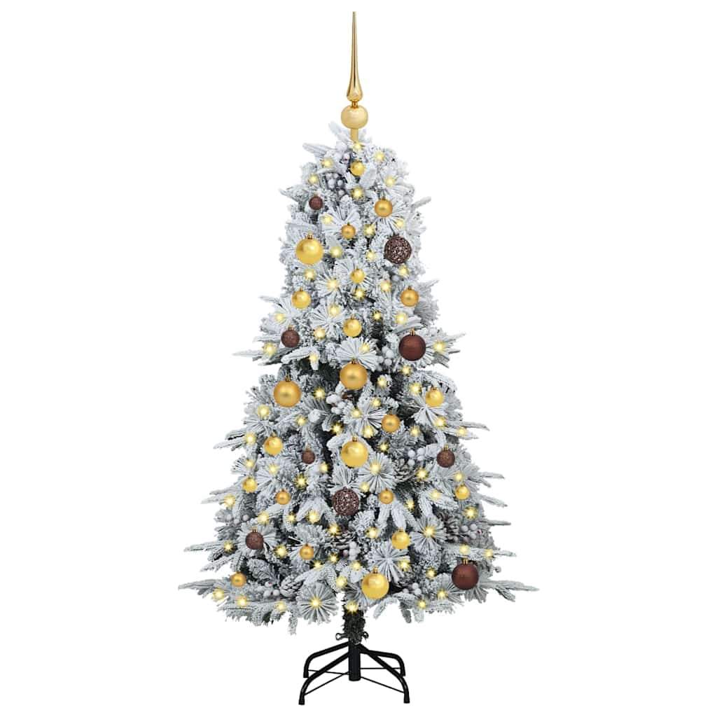 Albero di Natale Artificiale con Rami Pieghevoli Bianco 150 cm