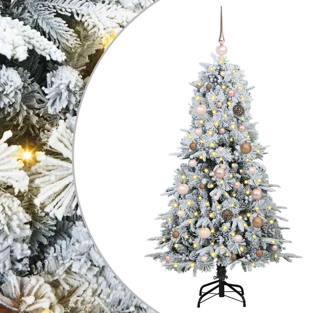 Albero di Natale Artificiale con Rami Pieghevoli Bianco 150 cm