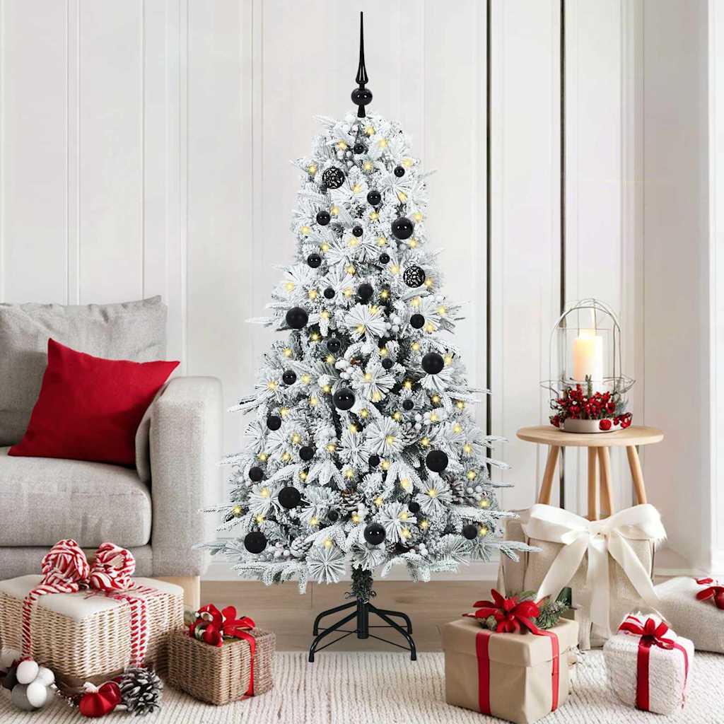 Albero di Natale Artificiale con Rami Pieghevoli Bianco 150 cm
